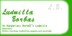 ludmilla borbas business card